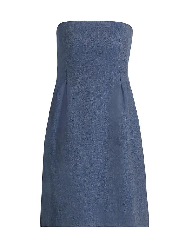 Womens Strapless Linen-Blend Minidress Product Image