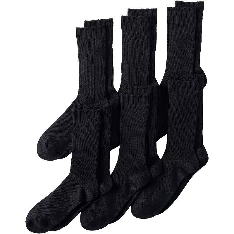 Mens Lands End Crew Sock 6-Pack Product Image