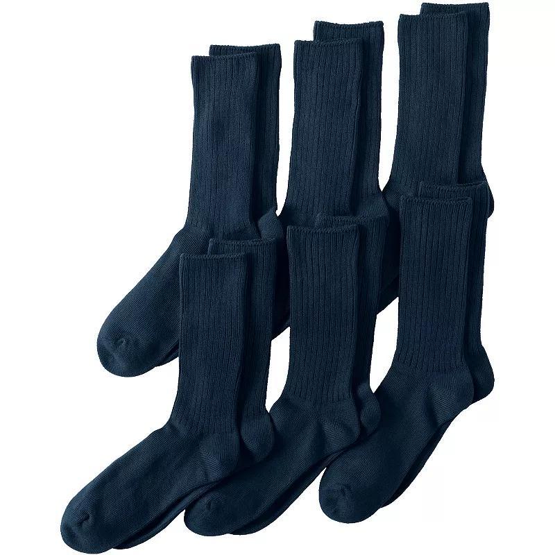 Mens Lands End Crew Sock 6-Pack Product Image