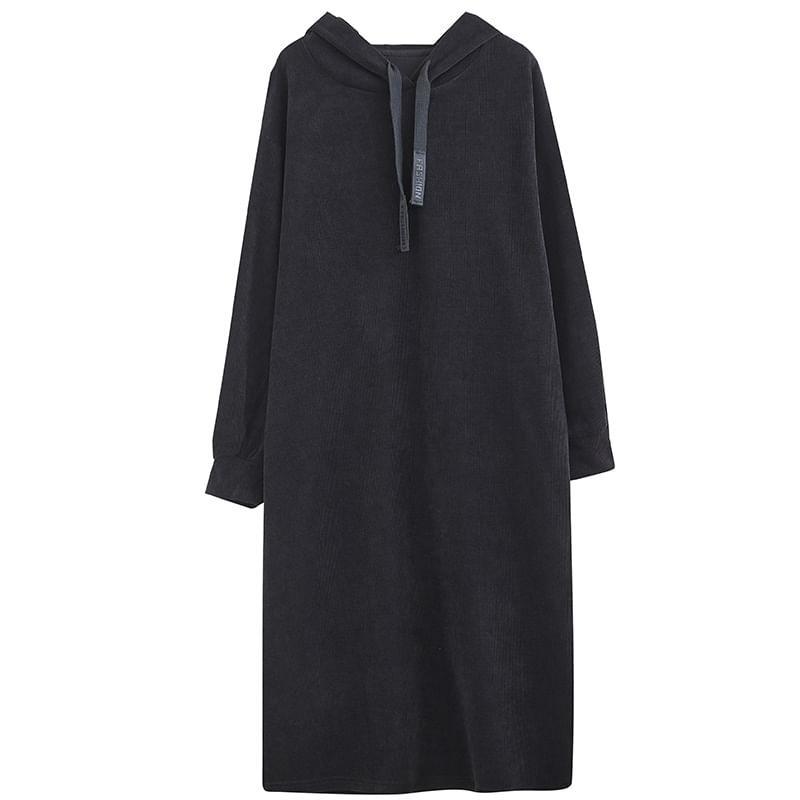 Plain Oversized Midi Hoodie Dress Product Image