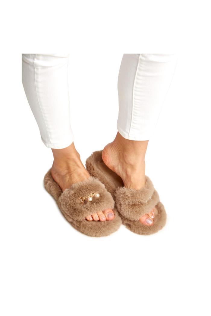 POSH FAUX FUR SLIPPER SLIDE Product Image