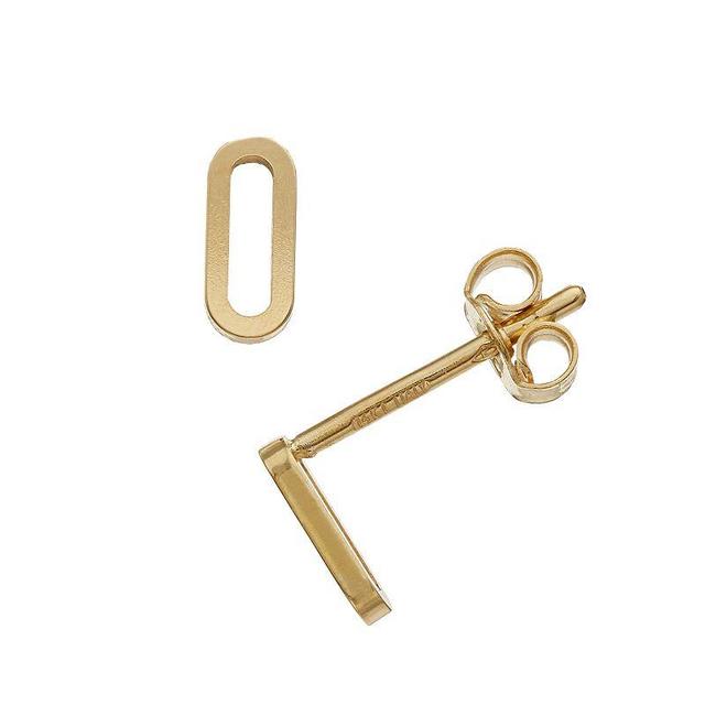 Au Naturale 14k Gold Paper Clip Stud Earrings, Womens, Yellow Product Image