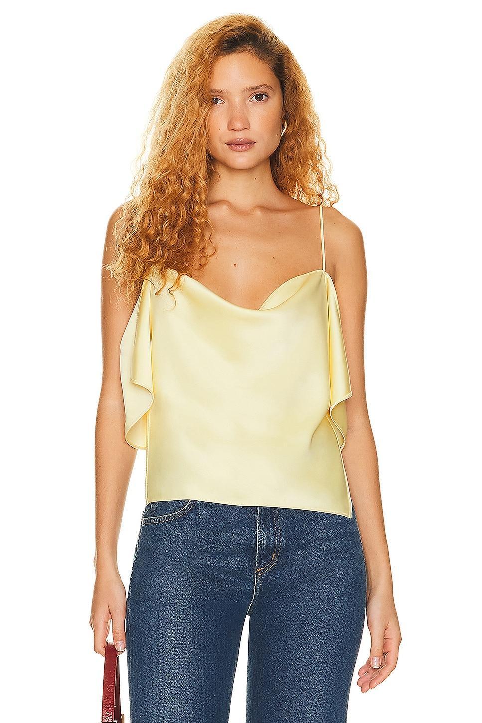 Helsa Luna Cowl Top in Yellow Product Image