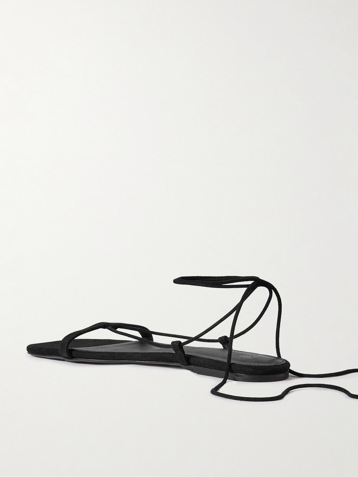 The Suede Tie Sandal Black Product Image