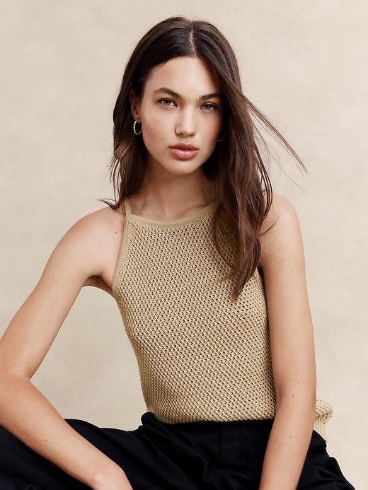 Strappy Open-Stitch Tank Sweater Product Image