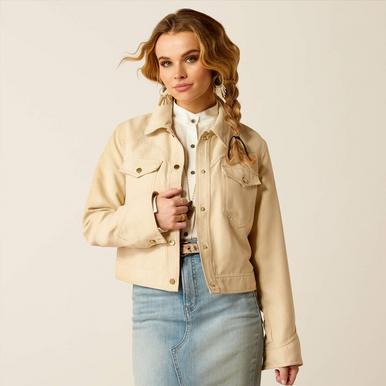 Ariat® Ladies' Oyster Grey Rodeo Cropped Jacket Product Image