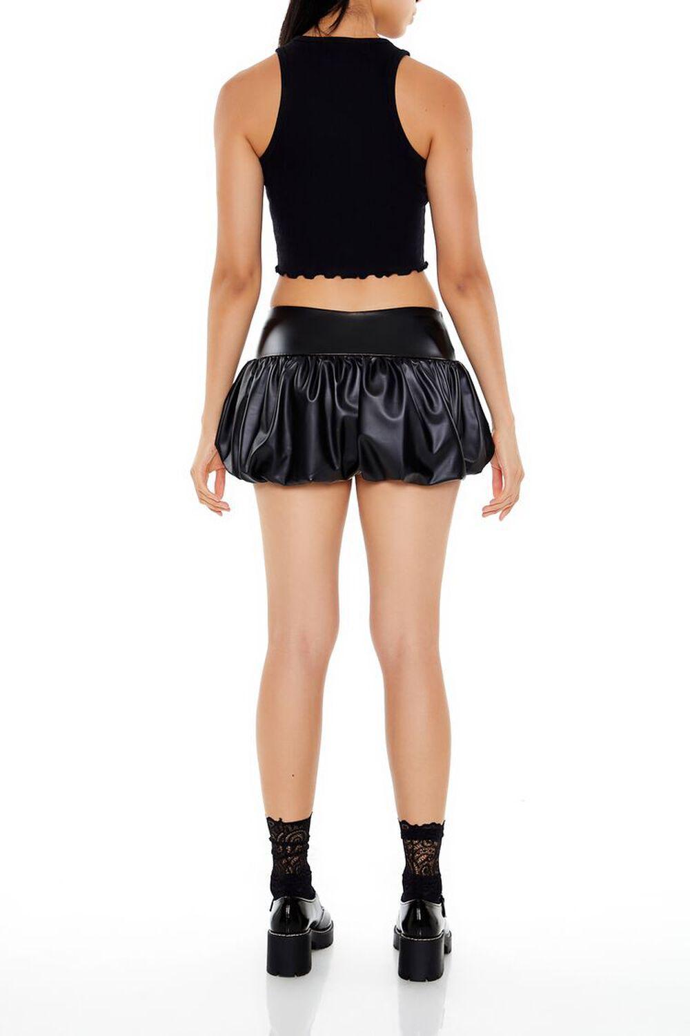 Faux Leather Bubble Mini Skirt | Forever 21 Product Image