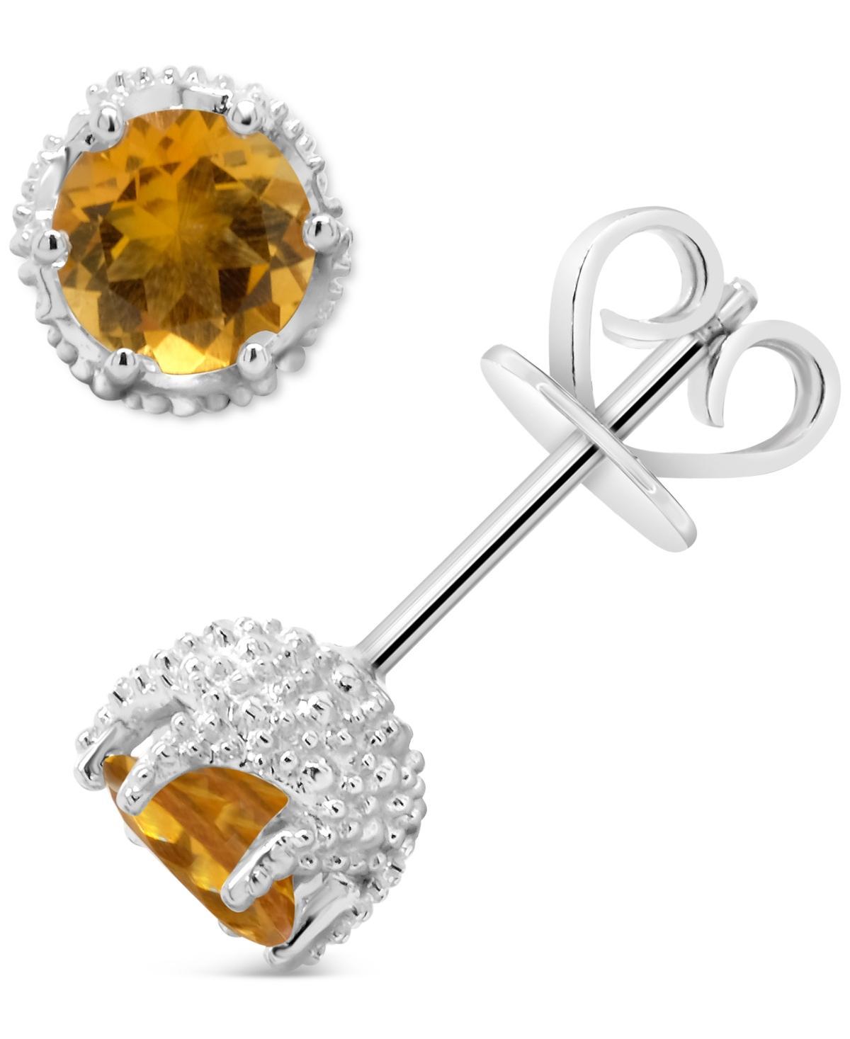 Celebration Gems Sterling Silver Citrine Stud Earrings, Womens, Orange Product Image