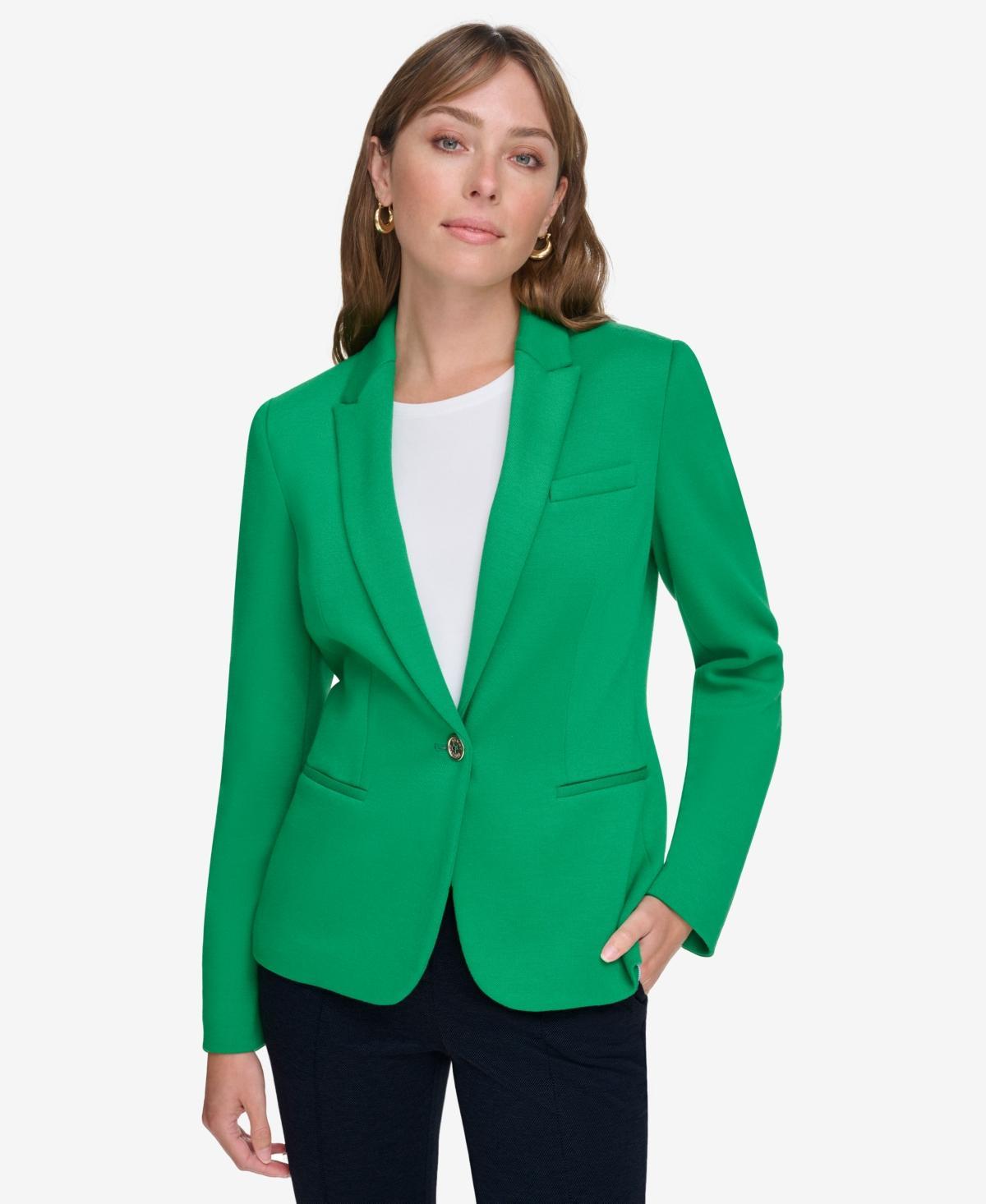 Tommy Hilfiger Womens Notched-Collar One-Button Blazer Product Image