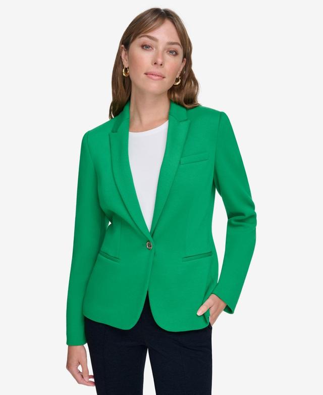 Tommy Hilfiger Womens Notched-Collar One-Button Blazer Product Image