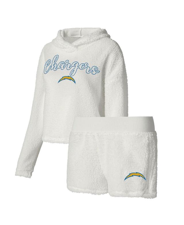 Womens Concepts Sport Los Angeles Chargers Fluffy Pullover Sweatshirt & Shorts Sleep Set Product Image