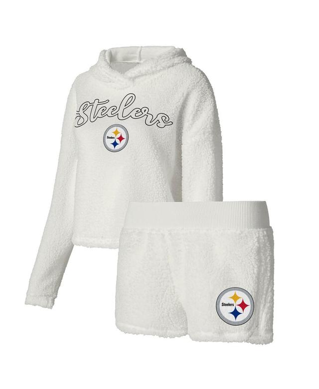 Womens Concepts Sport Pittsburgh Steelers Fluffy Pullover Sweatshirt & Shorts Sleep Set Product Image