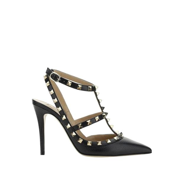 Garavani Rockstud 100 Leather Pumps In Black Product Image