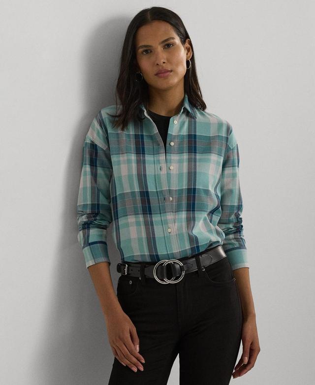 Lauren Ralph Lauren Womens Cotton Plaid Shirt Product Image