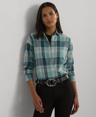 Lauren Ralph Lauren Womens Cotton Plaid Shirt product image