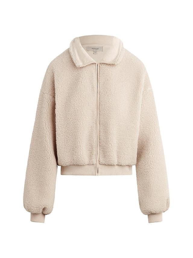 Womens Faux-Shearling Zip-Up Jacket Product Image