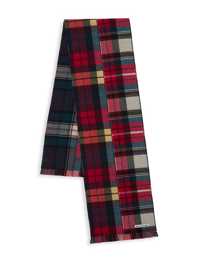 Mens Unisex Plaid Wool Scarf Product Image