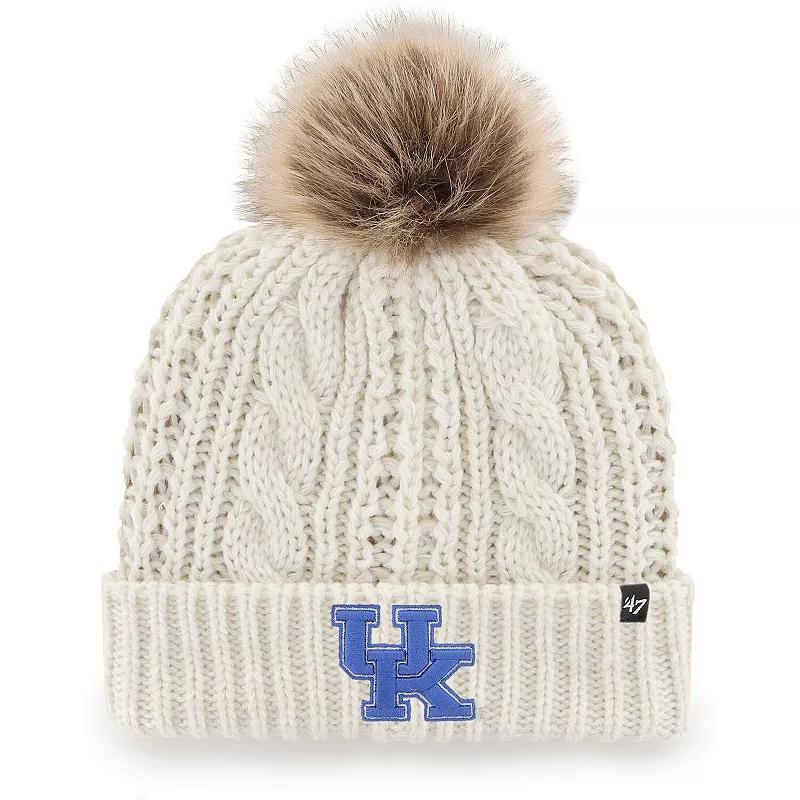 Womens 47 White Kentucky Wildcats Meeko Cuffed Knit Hat with Pom Product Image