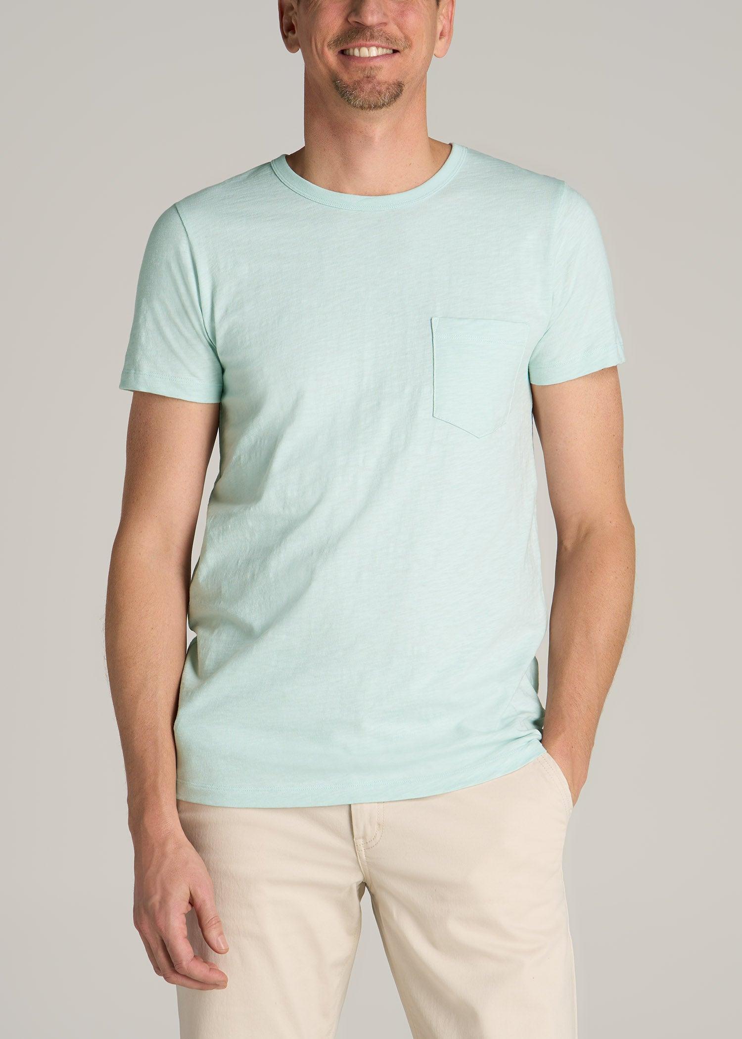 Sunwashed Slub Pocket T-Shirt For Tall Men in Mint Product Image