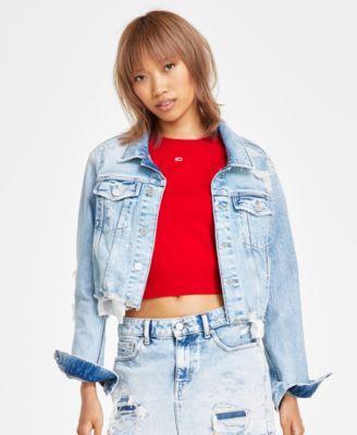 Tommy Jeans Womens Izzie Cut-Off Denim Jacket Product Image