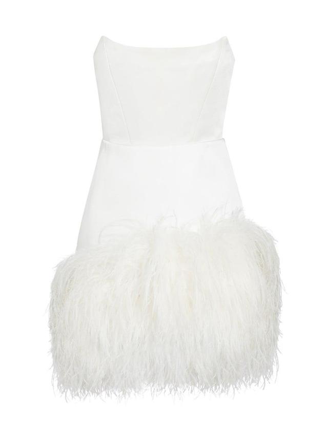 Womens Fiora Feather-Trimmed Strapless Minidress Product Image