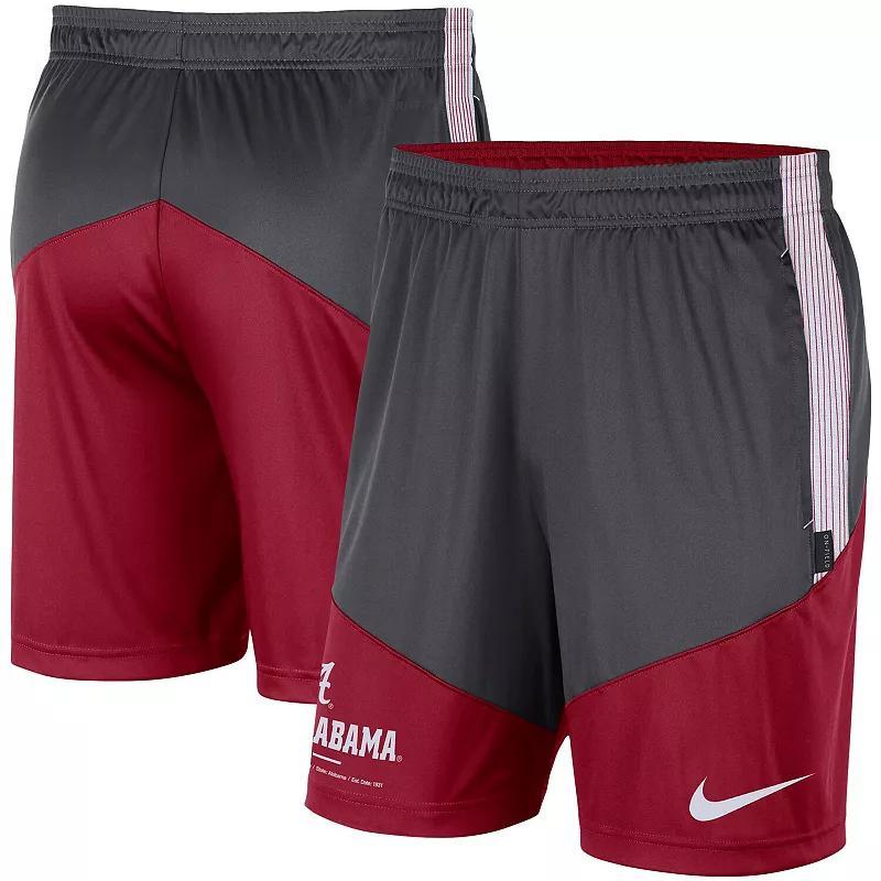 Mens Nike Anthracite/Crimson Alabama Crimson Tide Team Performance Knit Shorts Grey Product Image