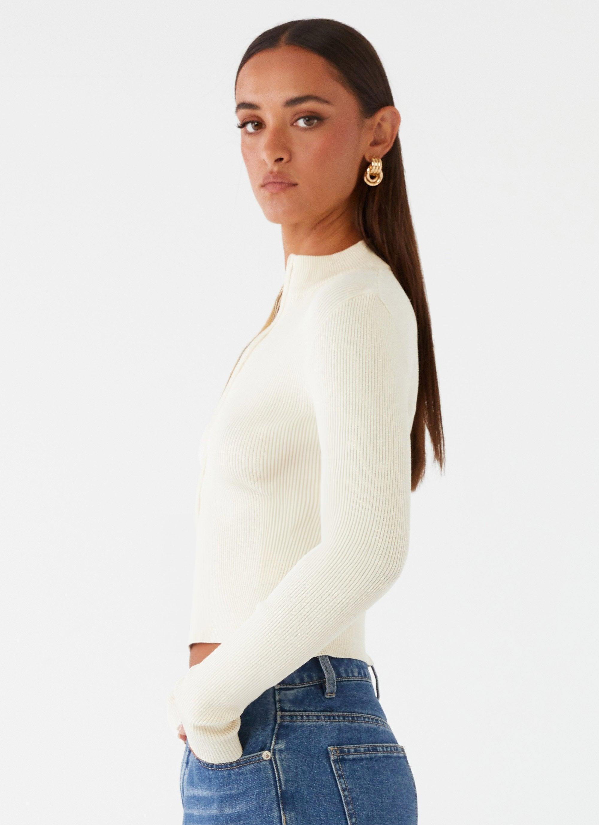 Tilly Long Sleeve Knit Top - Cream Product Image