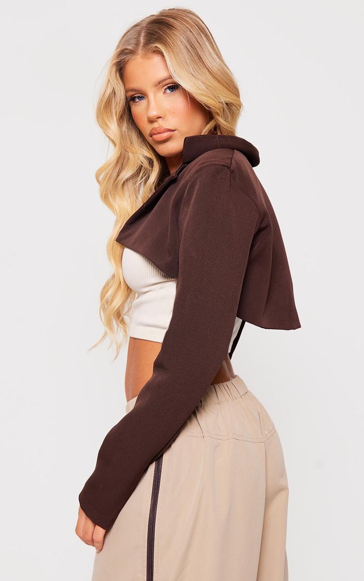 Chocolate Minimal Super Crop Blazer Product Image