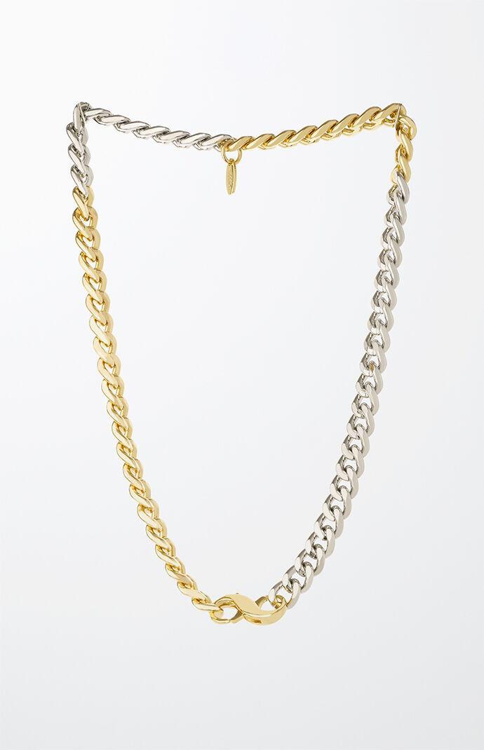 Ettika Womens Mixed Metal Chain Link Necklace - Gold Product Image