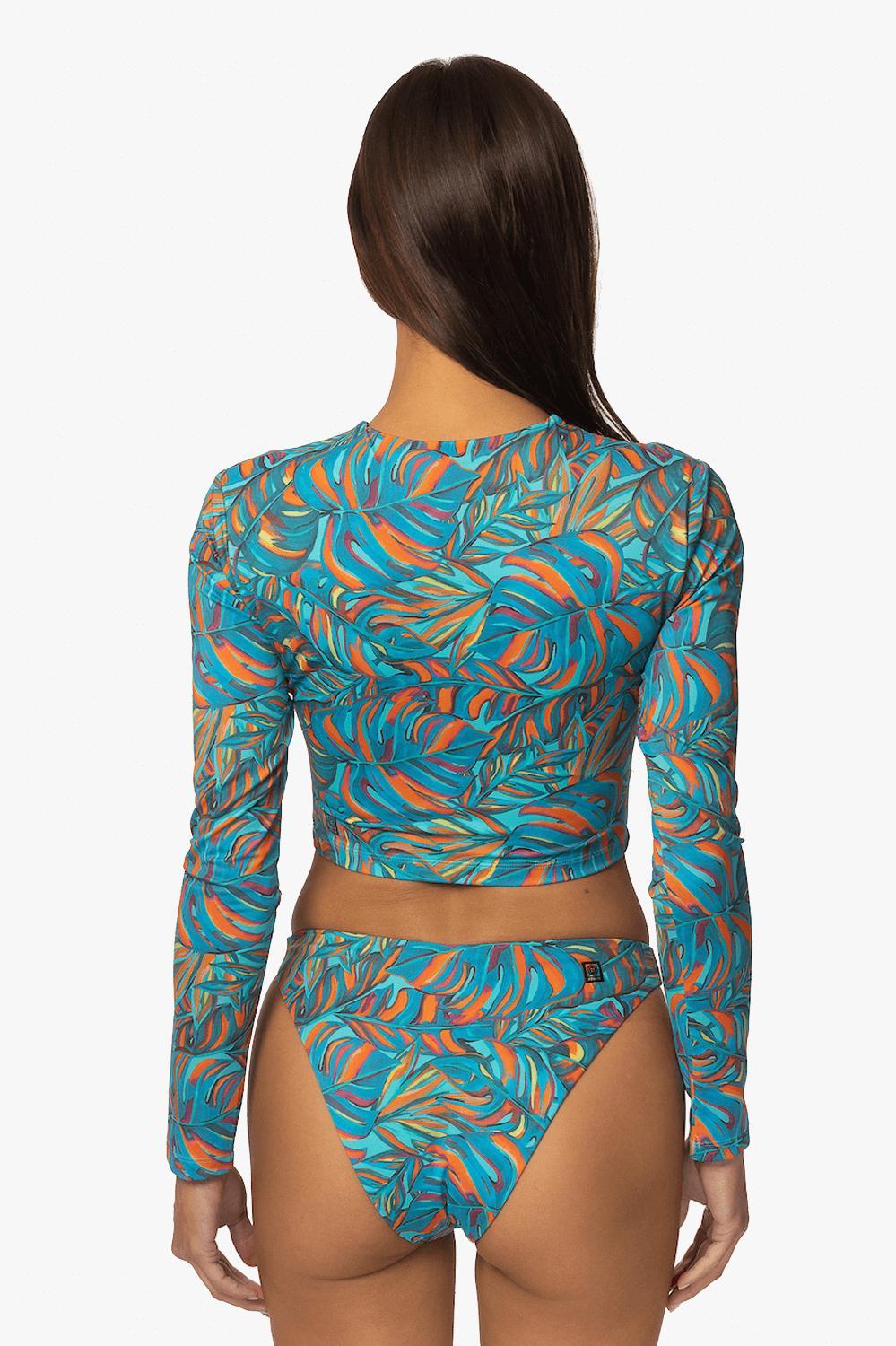 Taranaki Long Sleeved Crop Cut-Out Rashie - Paradise Female Product Image