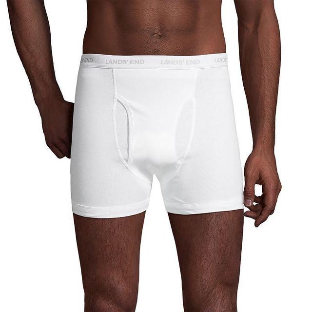 Mens Lands End 3-pack Knit Boxer Briefs White Product Image