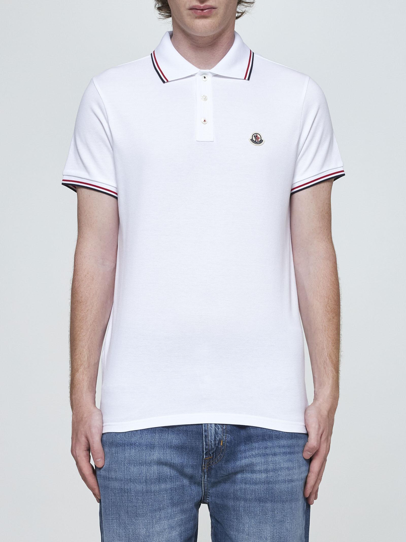 Logo-patch Cotton Polo Shirt In White Product Image