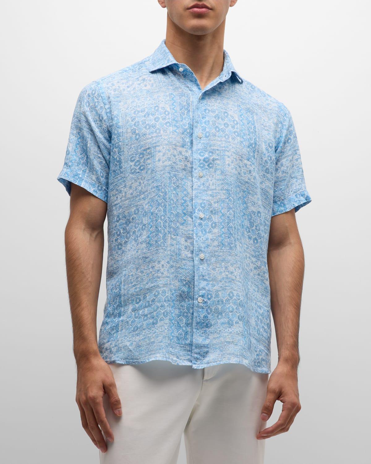 Mens Crown Crafted Lian Linen Short-Sleeve Sport Shirt Product Image