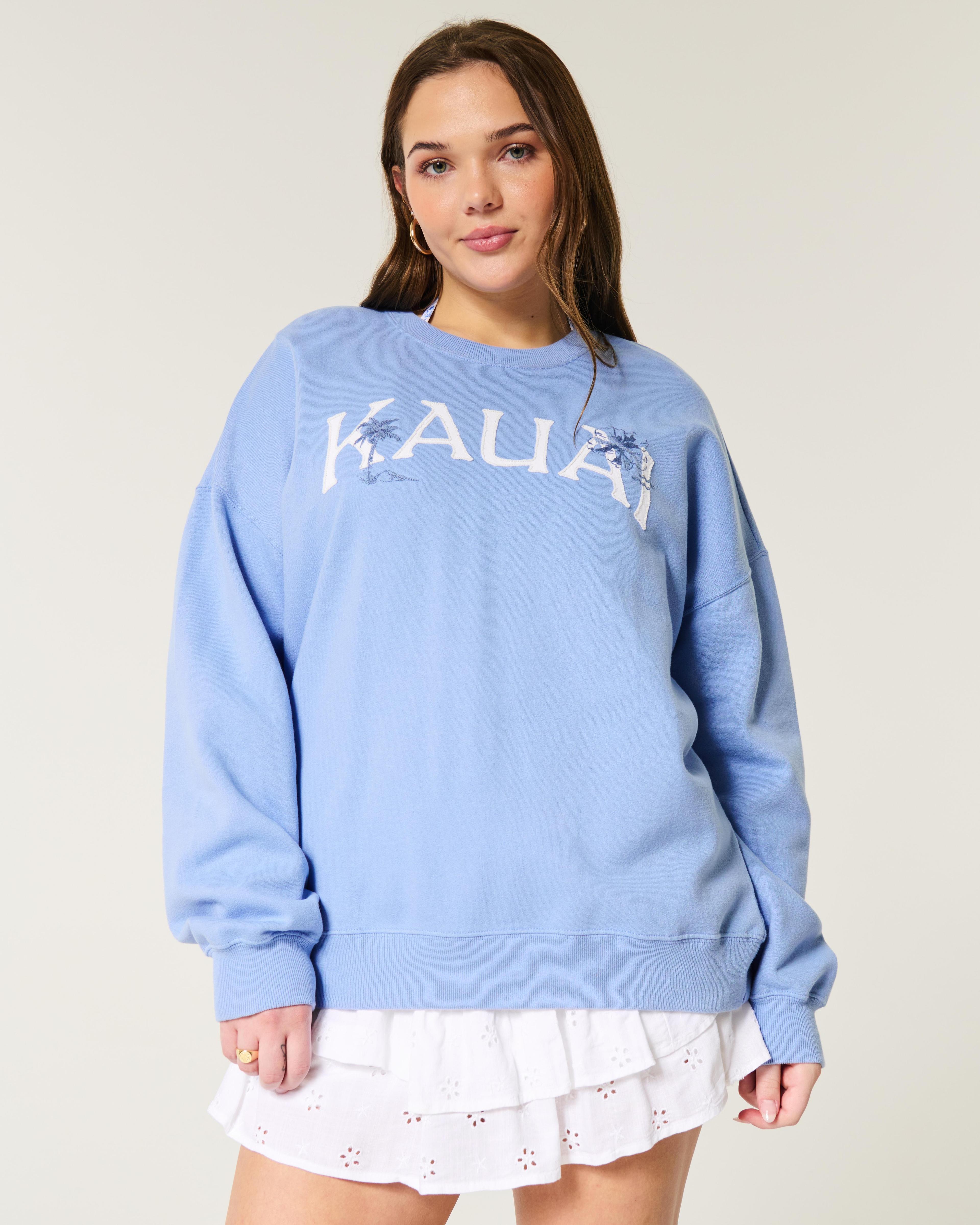 Oversized Malibu Graphic Crew Sweatshirt Product Image