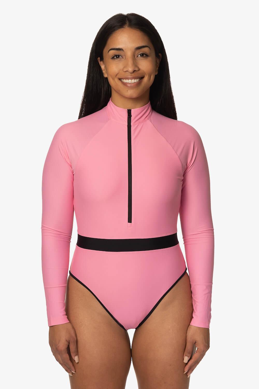 Nazare Long Sleeve Zip-Up Surf One Piece - Dazzle Female Product Image