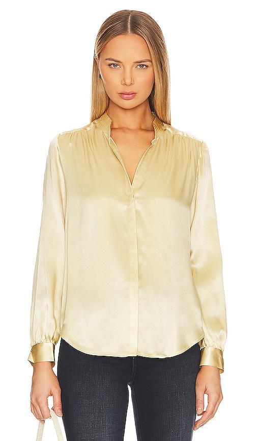 LAgence Bianca Silk Banded Collar Blouse Product Image