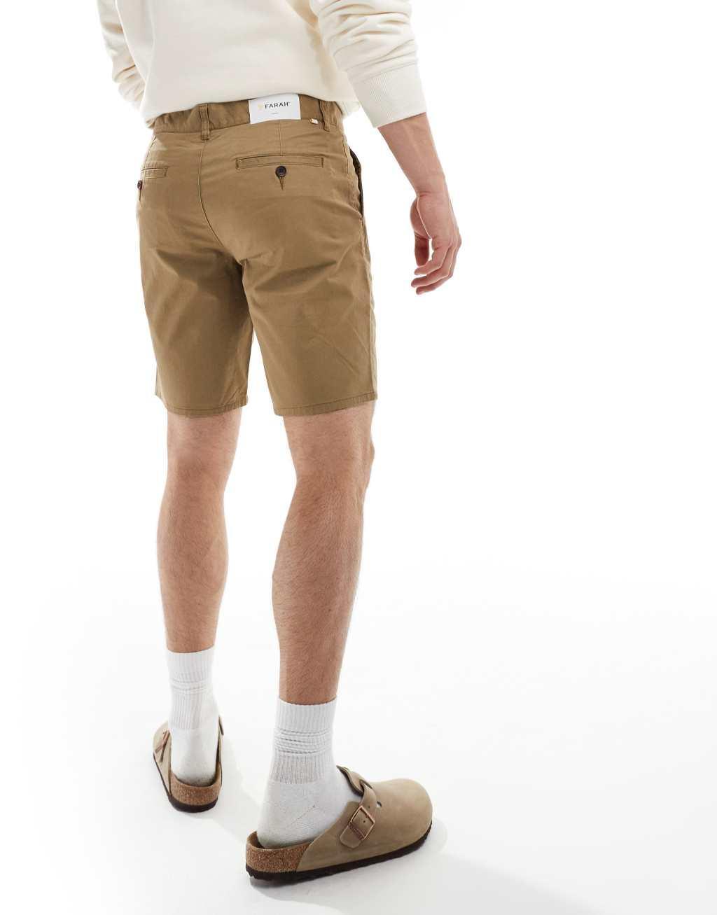 Farah hawk chino shorts in beige Product Image