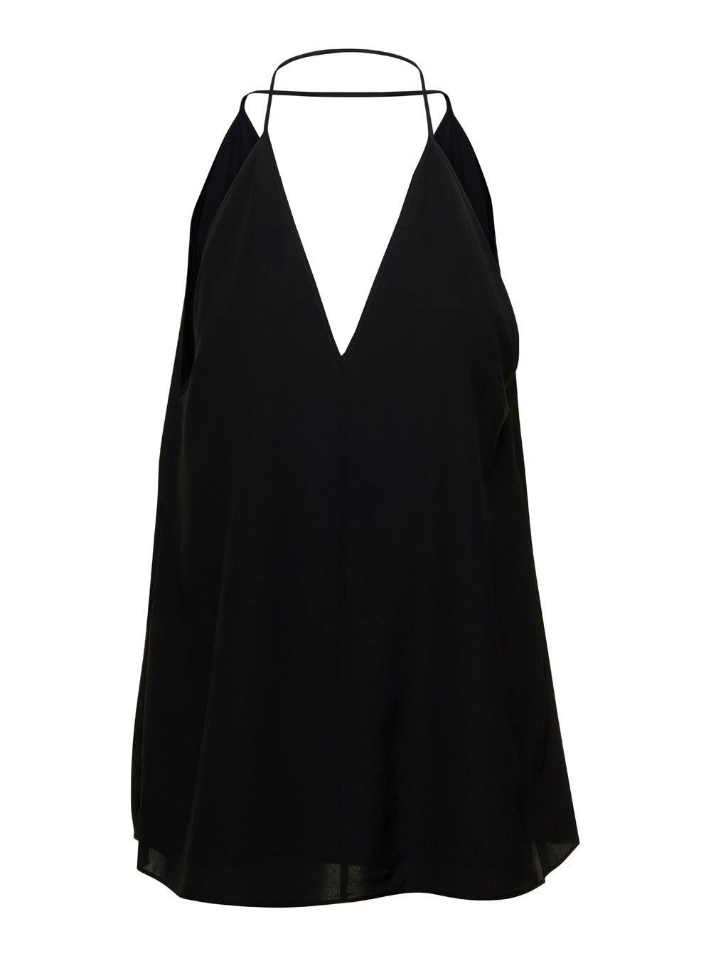 TOTÊME Halterneck Silk Top In Black Product Image