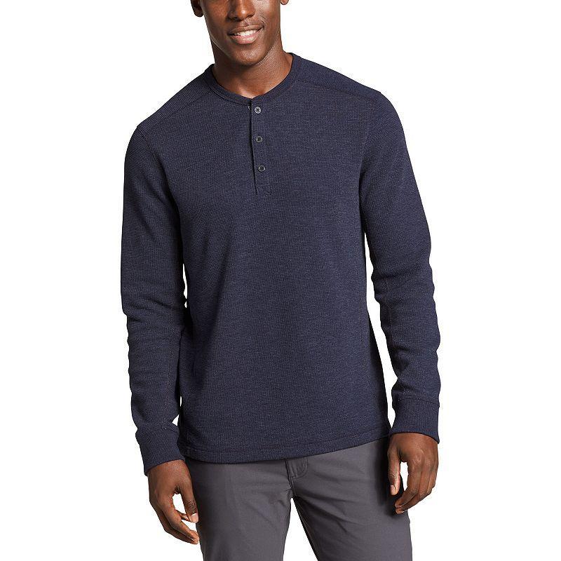 Mens Eddie Bauer Ultrasoft Thermal Henley Grey Navy Product Image