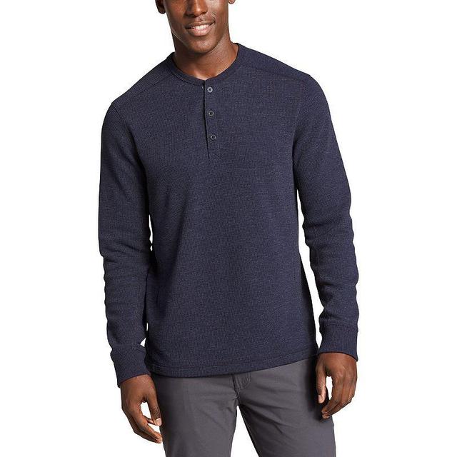 Mens Eddie Bauer Ultrasoft Thermal Henley Grey Navy Product Image