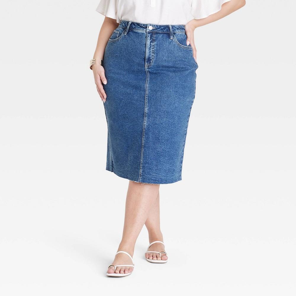 Womens Midi Denim Skirt - Ava & Viv Dark Wash 20 product image