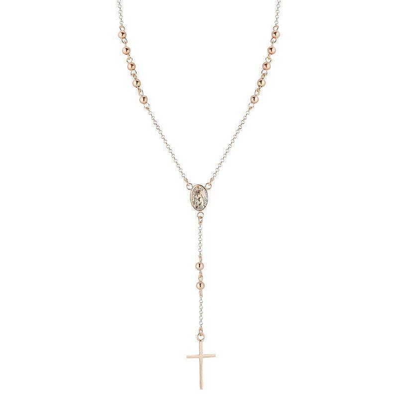 Sunkissed Sterling Rosary Lariat Necklace, Womens Silver Tone Product Image