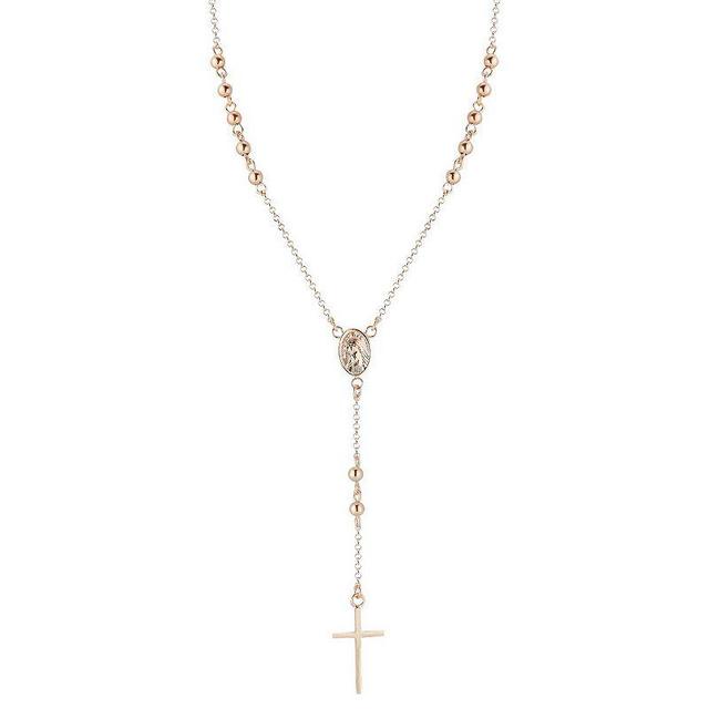 Sunkissed Sterling Rosary Lariat Necklace, Womens Silver Tone Product Image