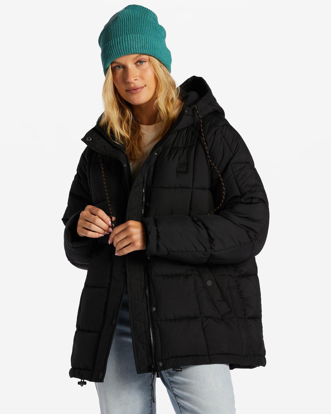 Venture On Puff Zip-Up Hooded Jacket - Black 1 Female Product Image