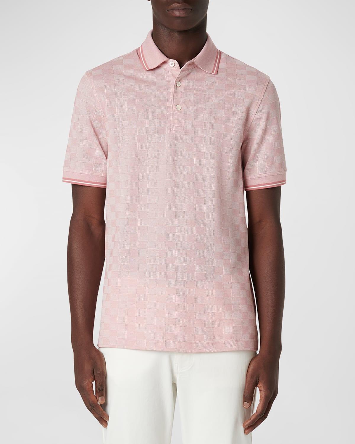 Bugatchi Checkerboard Pattern Piqu Polo Product Image