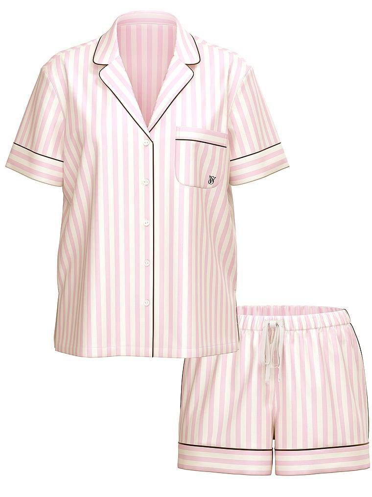 Glazed Satin Long Pajama Set Product Image