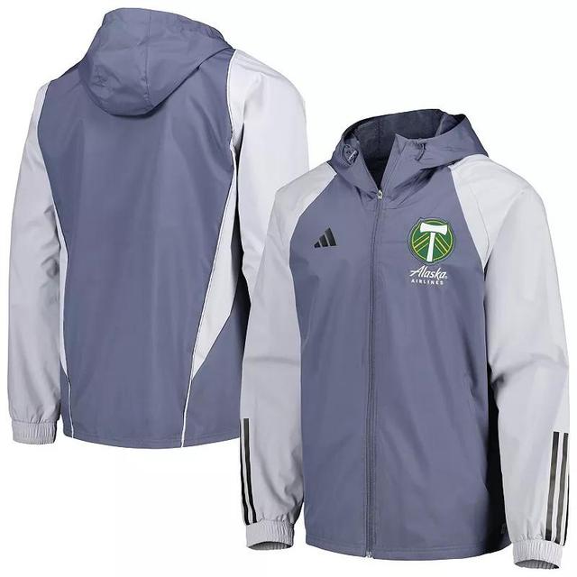 Mens adidas Charcoal Portland Timbers All-Weather Raglan Hoodie Full-Zip Jacket Product Image