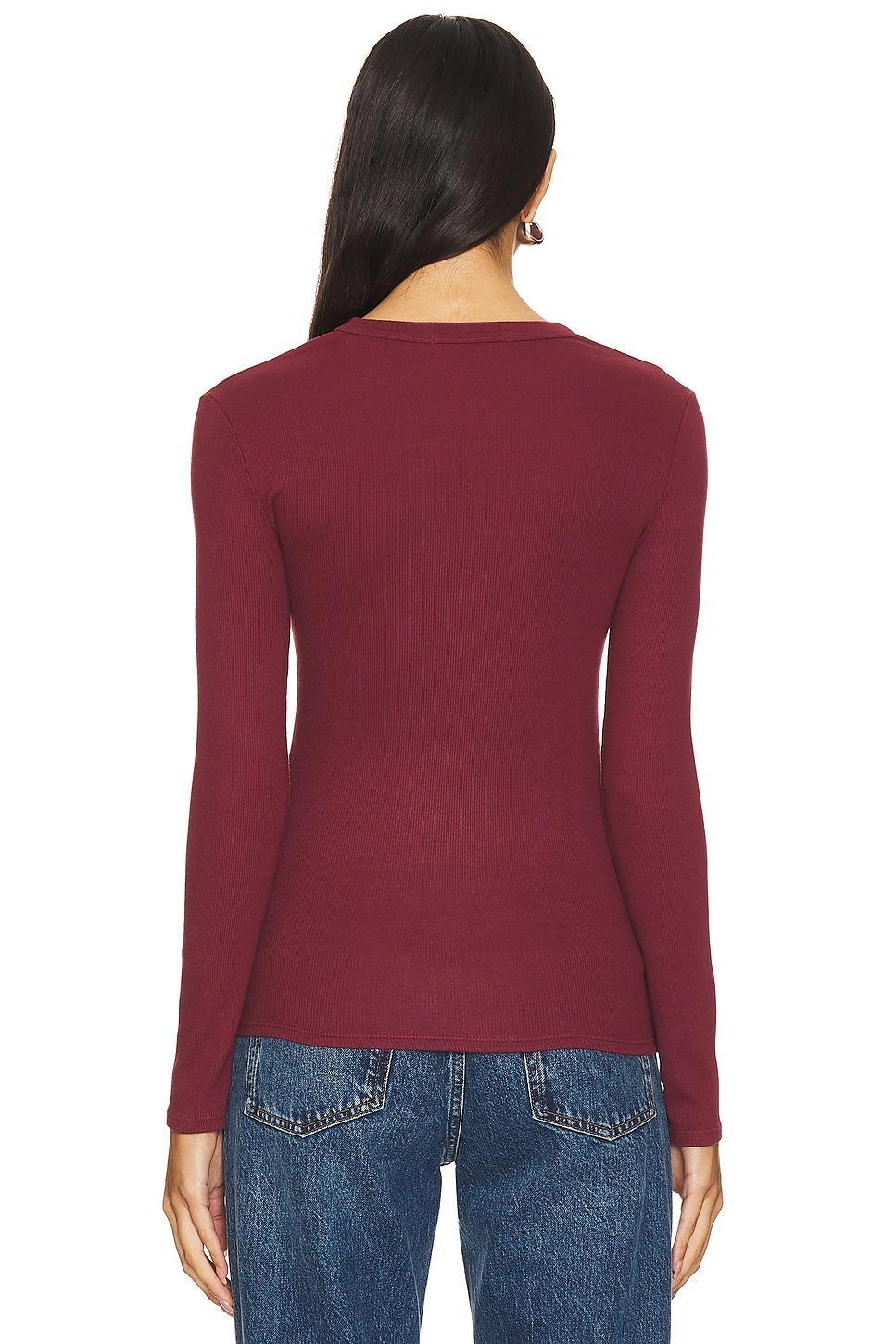 Luxe Rib Long Sleeve U Neck Top perfectwhitetee Product Image