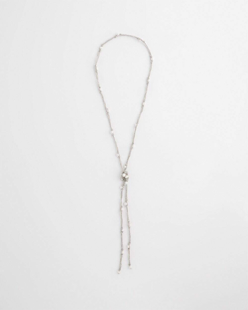 Chico's Fresh Water Pearl Lariat Necklace   Chico's - Silver - Women Product Image