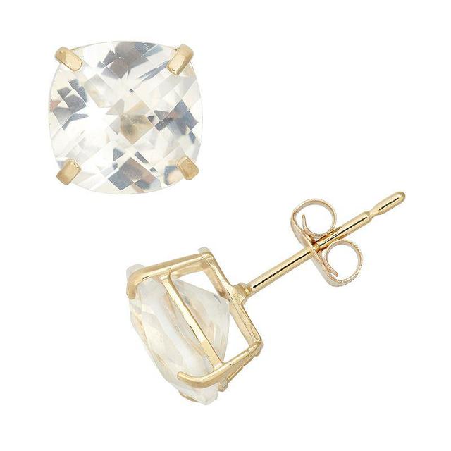 Designs by Gioelli Lab-Created White Sapphire 10k Gold Stud Earrings, Womens Product Image